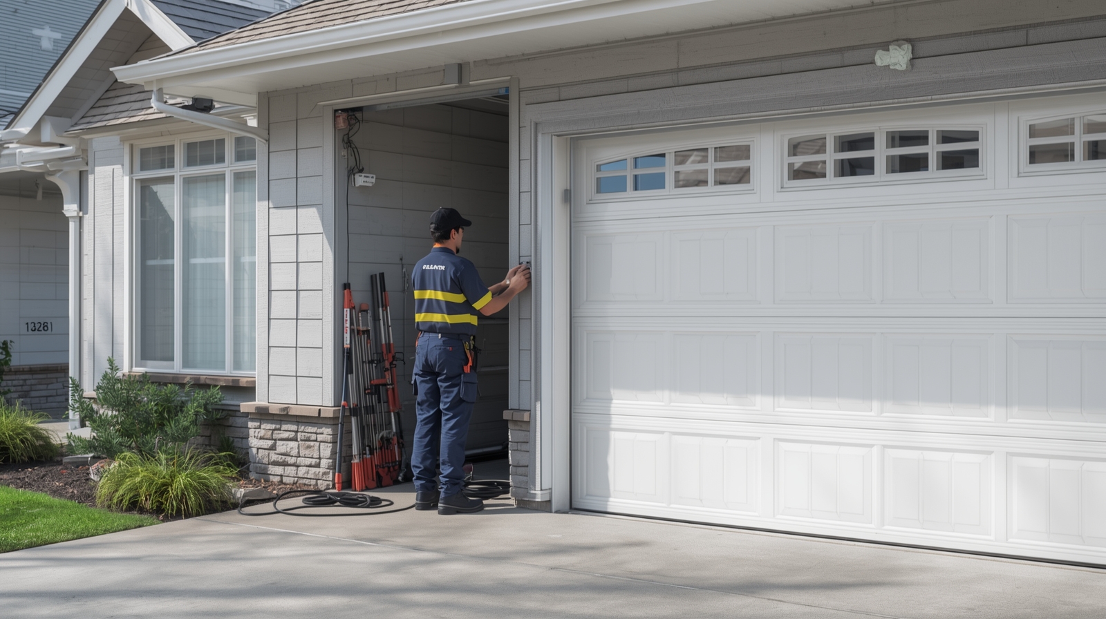Home Lucid Origin A Clean Modern Garage Door Repair Scene Set In A 0
