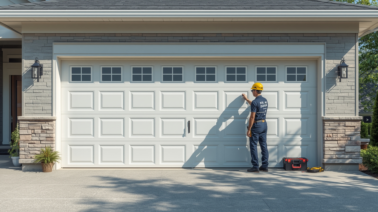 Home Lucid Origin A Clean Modern Garage Door Repair Scene Set In A 1